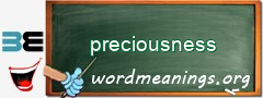 WordMeaning blackboard for preciousness